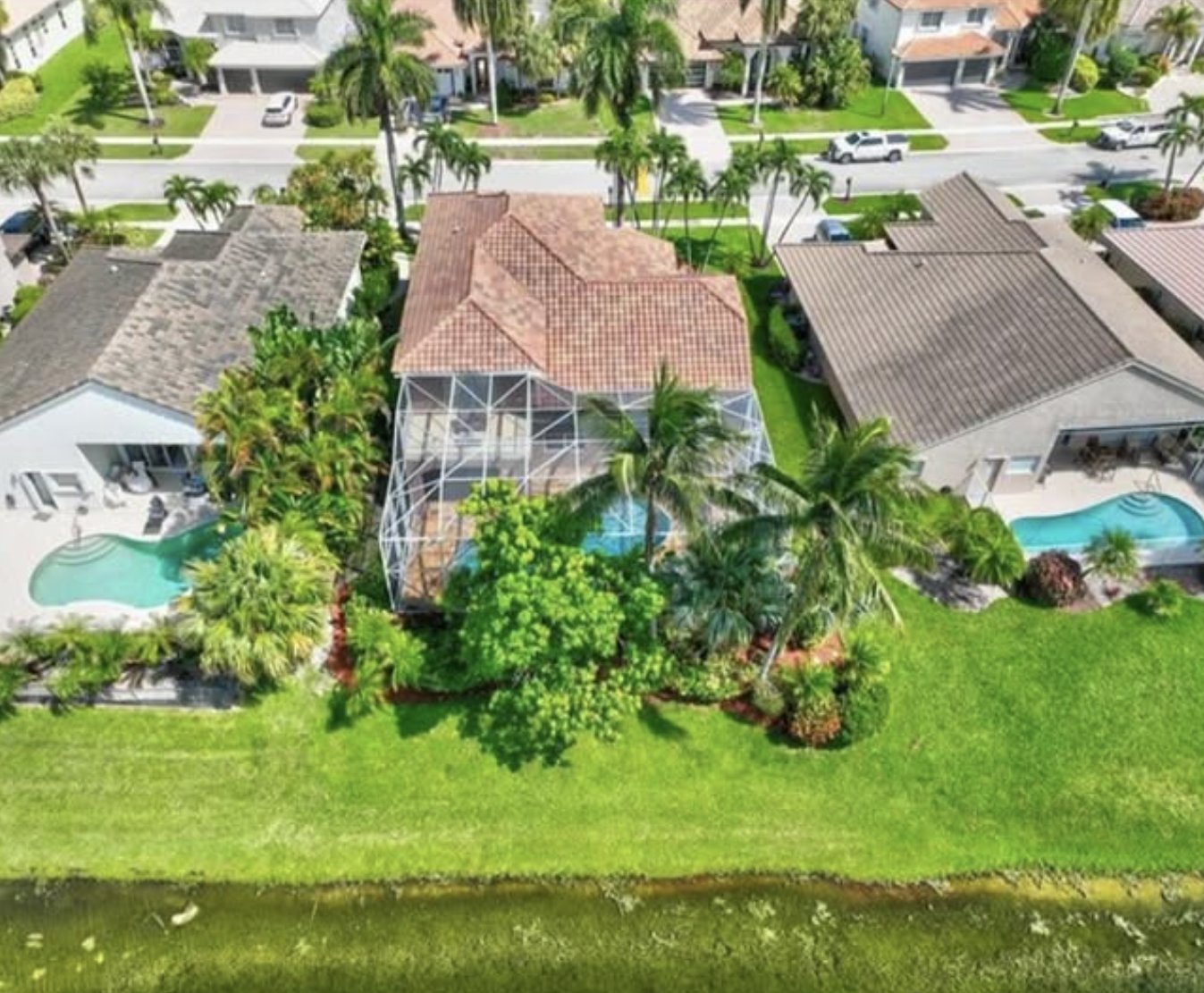 Aerial of the Boca Raton lakefront estate