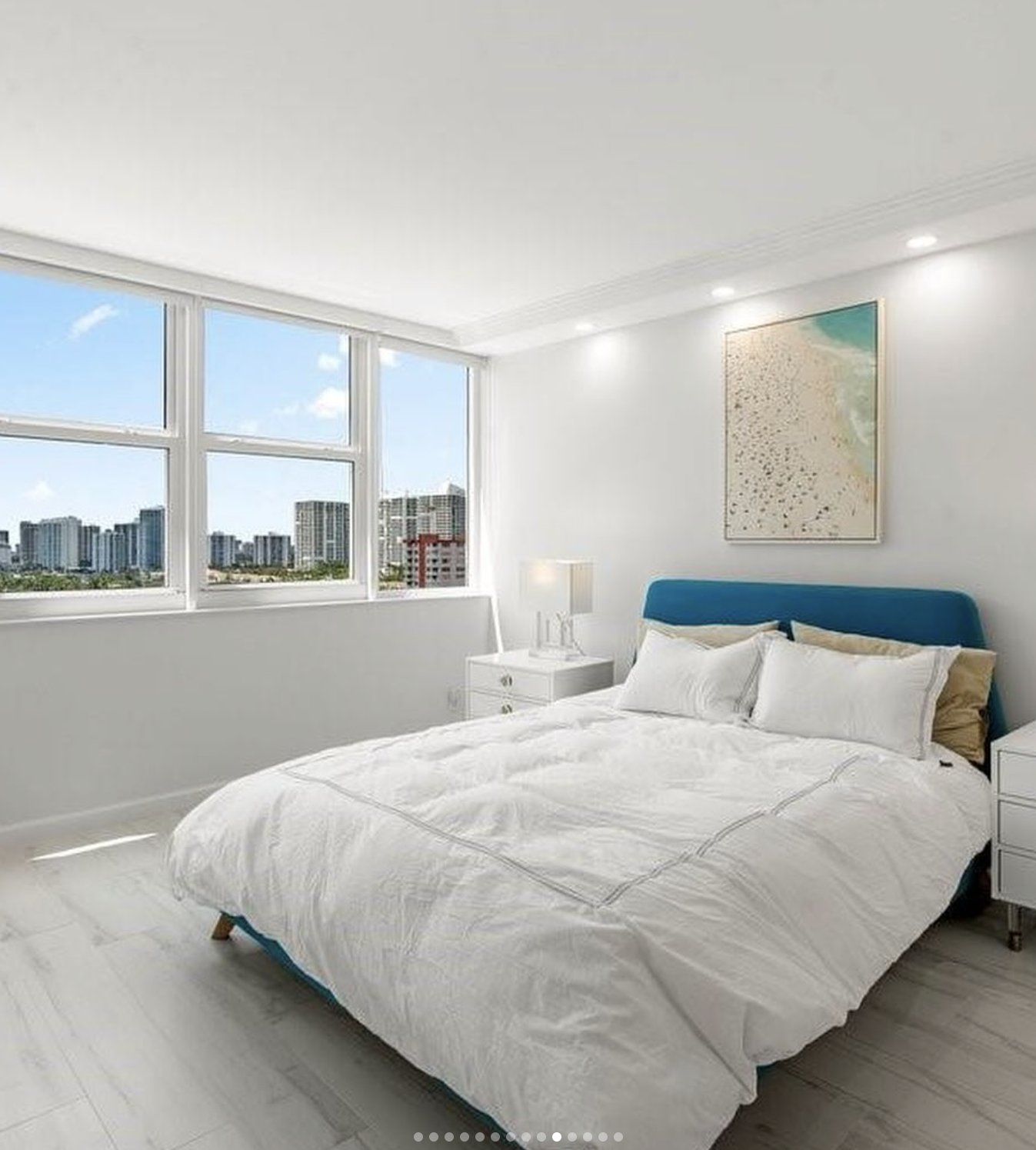 Bedroom with skyline view